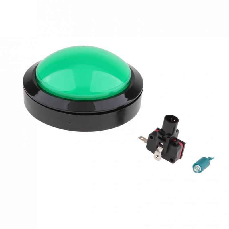 Dome Shaped Jumbo LED Illuminated Self-resetting Push Button Switch Green