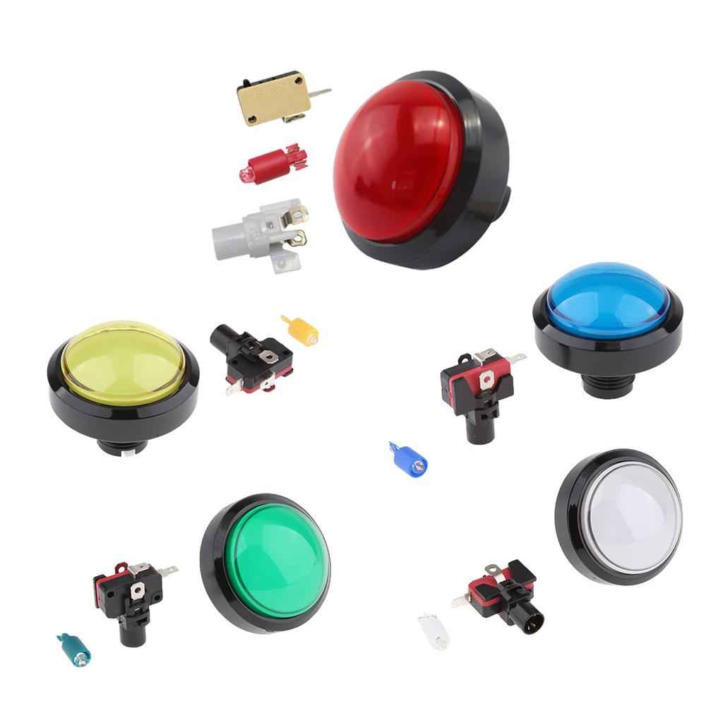 Dome Convex Type LED Illuminated Push Button For Arcade Machine Games Red