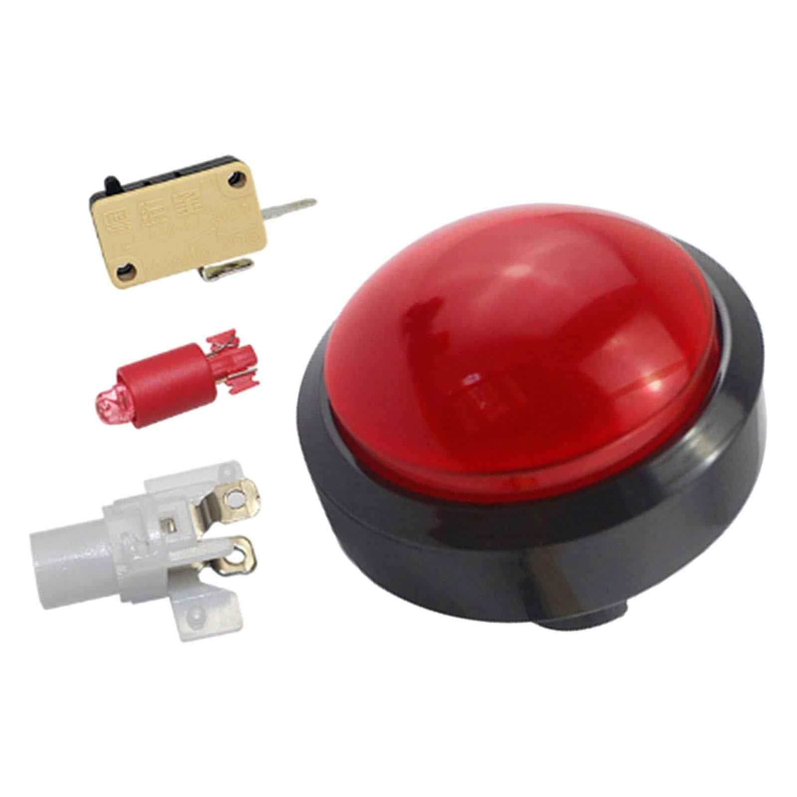 Dome Convex Type LED Illuminated Push Button For Arcade Machine Games Red