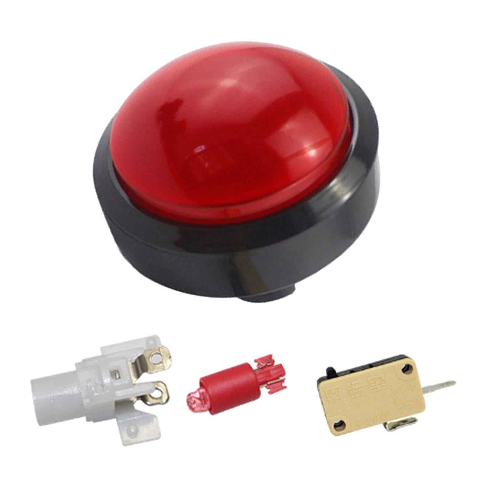 Dome Convex Type LED Illuminated Push Button For Arcade Machine Games Red