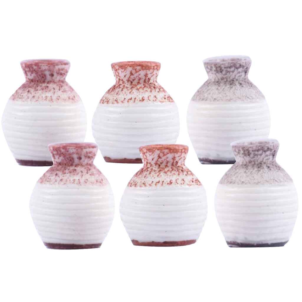 6Pcs Creative Miniature Vase Model Dollhouse Accessories