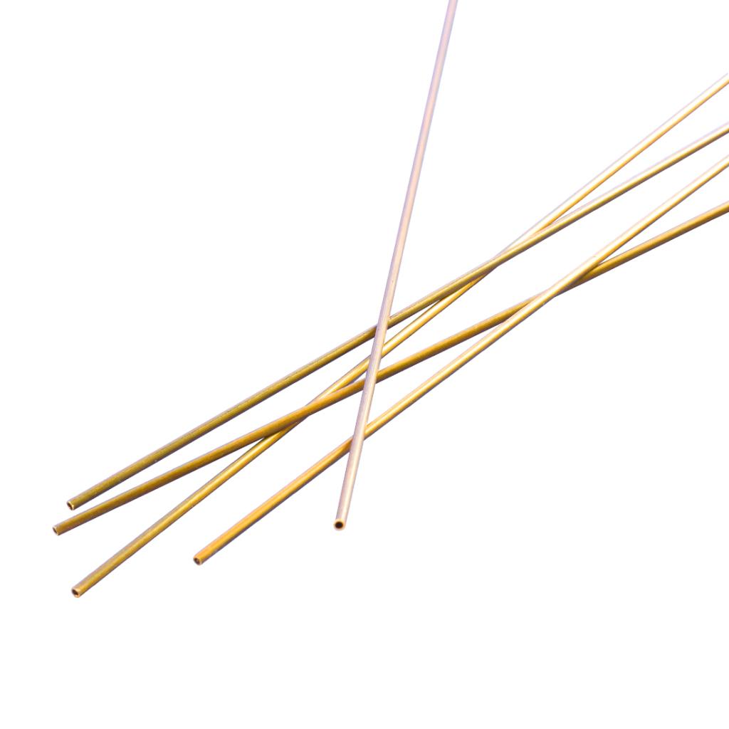 2x5pcs Brass Tubes Brass Rods Round Copper Bar Metal Stick DIY 300mm C