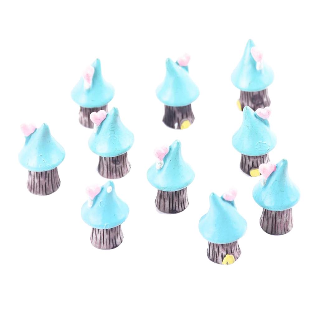 4x10 Pieces Micro Landscape Decorations Resin Ornament Garden DIY Tree House