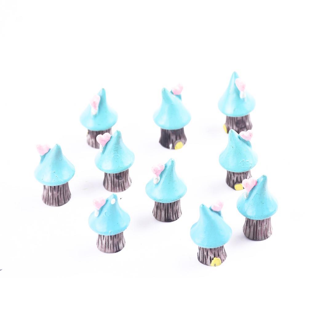 4x10 Pieces Micro Landscape Decorations Resin Ornament Garden DIY Tree House