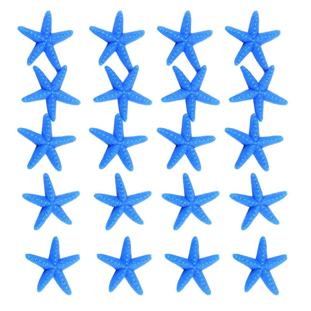 3x20pieces Cute Resin Miniature Starfish L Fish Tank Garden Ornaments Blue