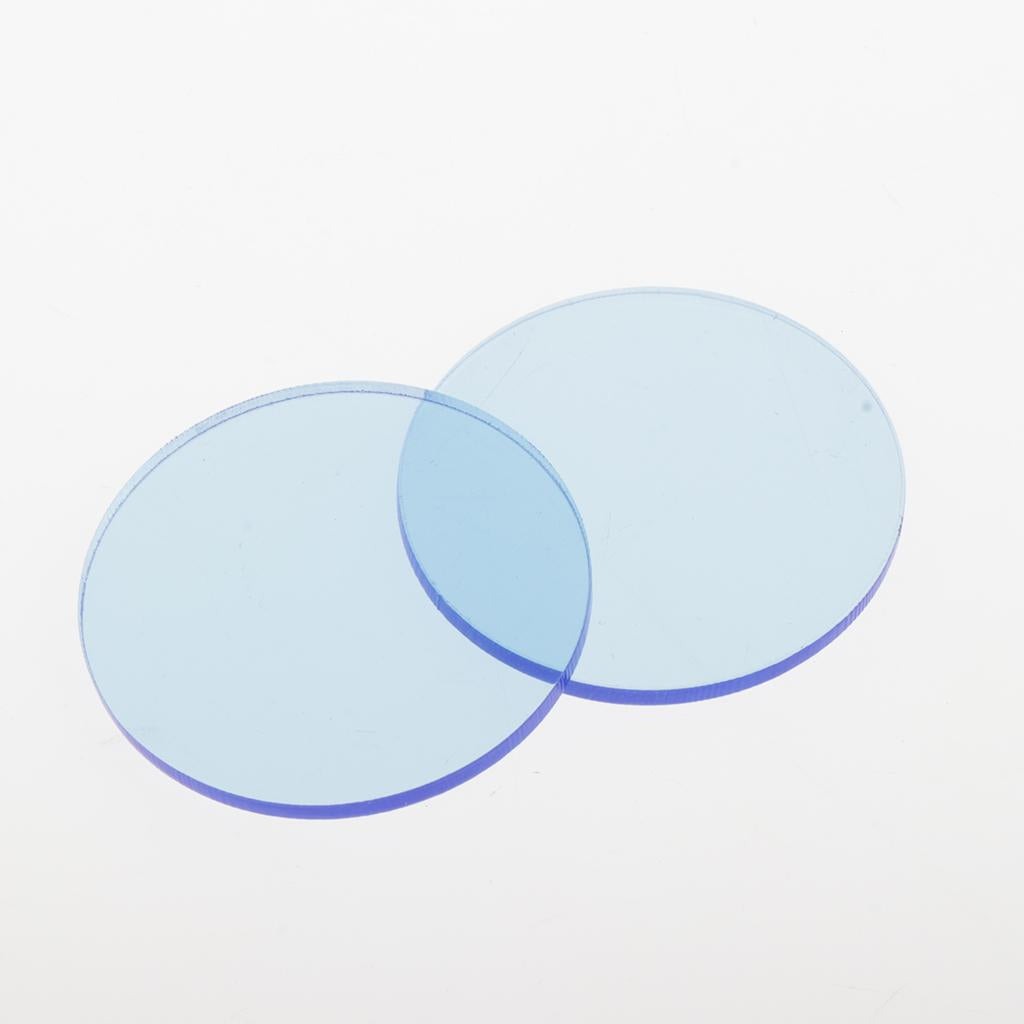 2x20pcs Mini Acrylic Round Base Display Stand Board Discs Accessory 4cm Blue