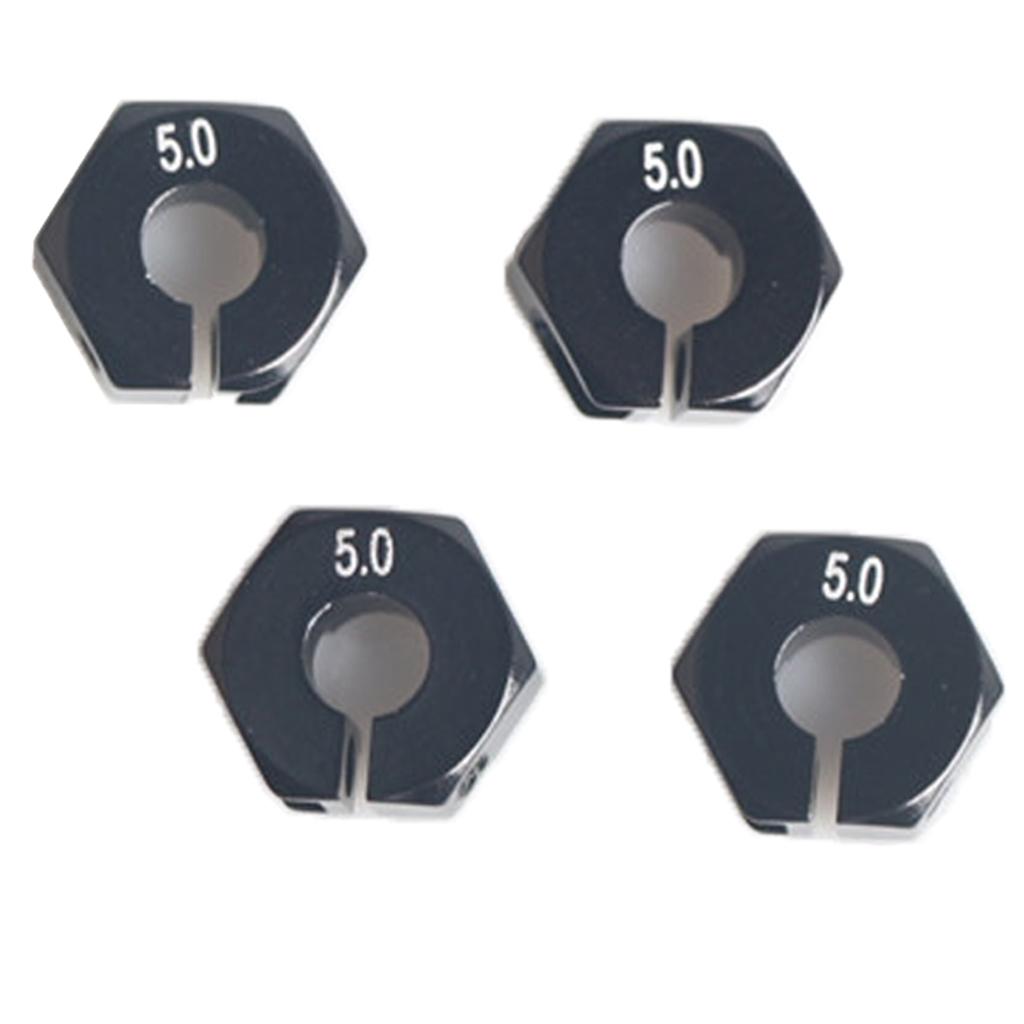 2x12mm Upgrade Parts Hex Wheels Base Coupler 5.0 Thick For HSP RC Parts Black