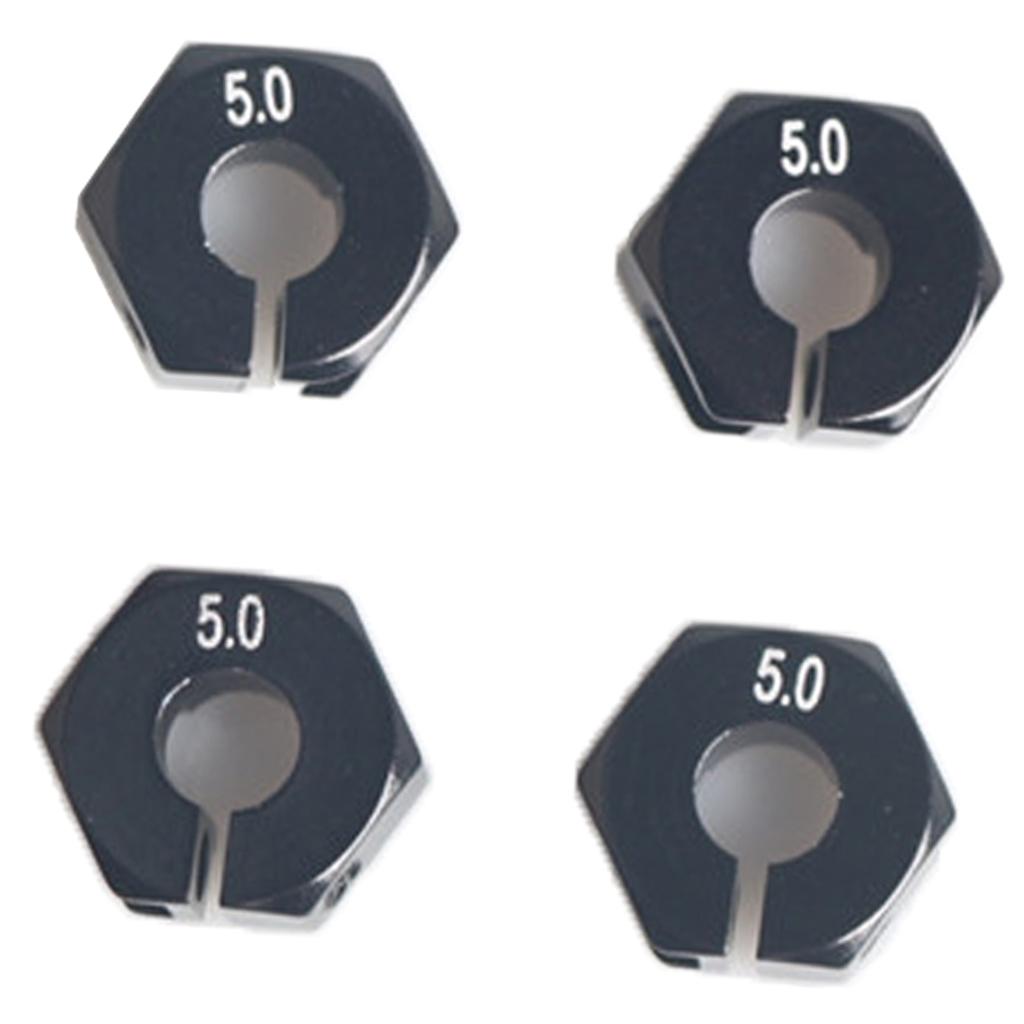 4x12mm Upgrade Parts Hex Wheels Base Coupler 5.0 Thick For HSP RC Parts Black