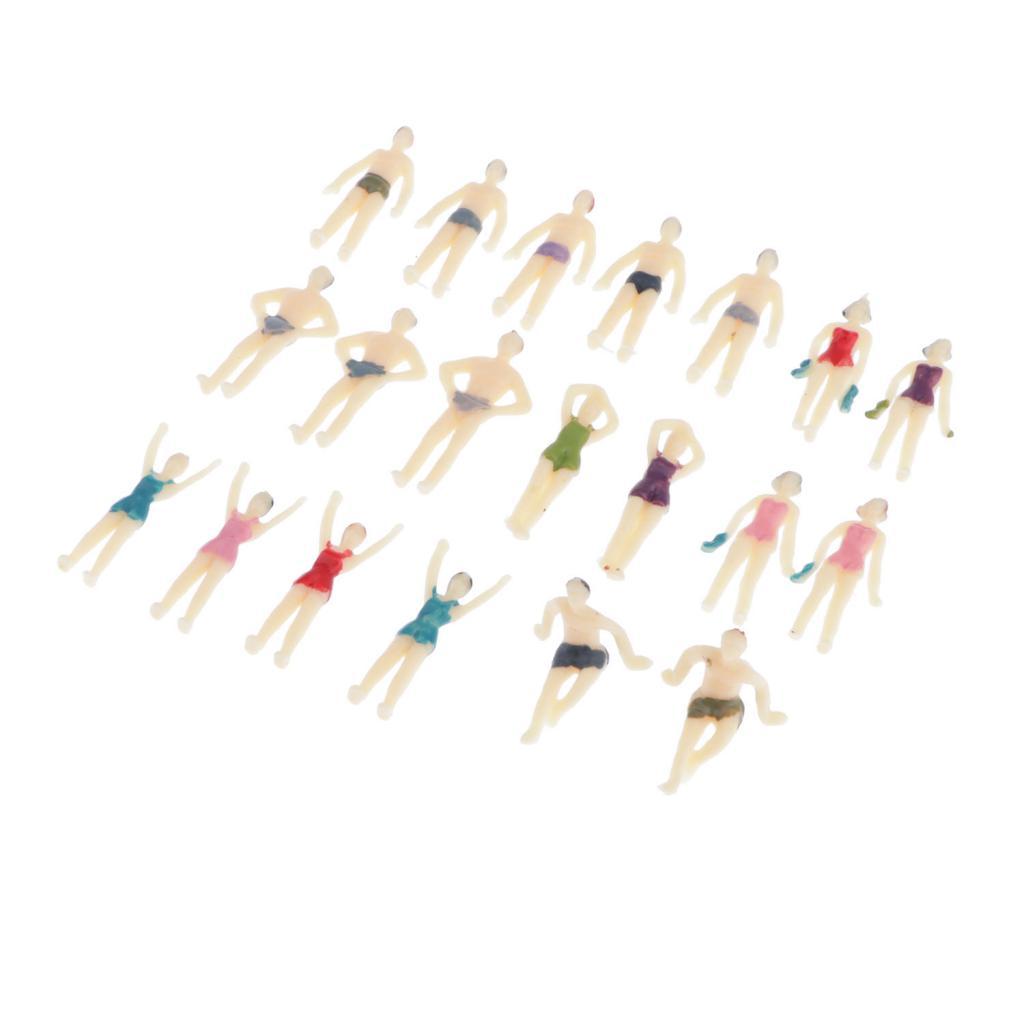 4x20xModel Trains People Figures Scale Painted Beach Crowd Miniatures OO 1:75