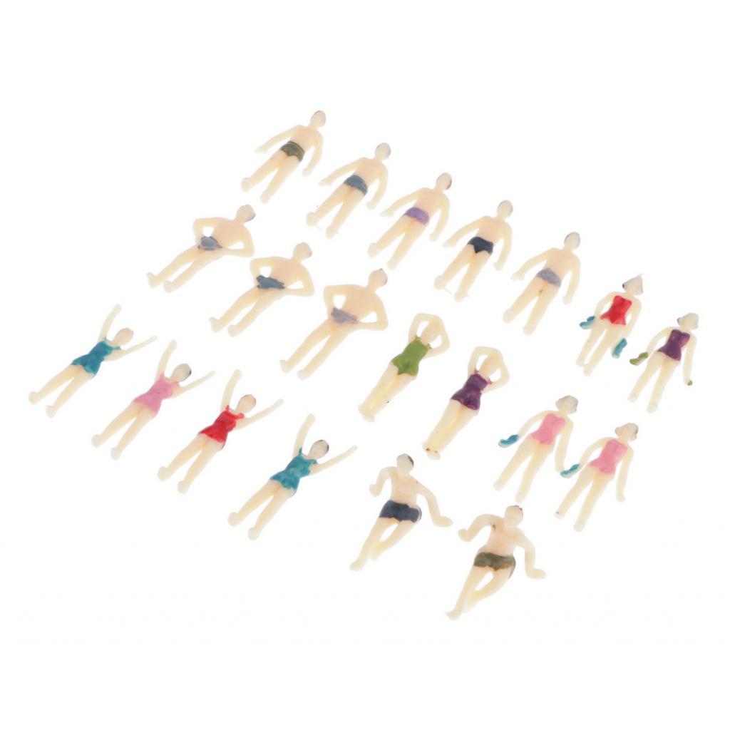 4x20xModel Trains People Figures Scale Painted Beach Crowd Miniatures OO 1:75