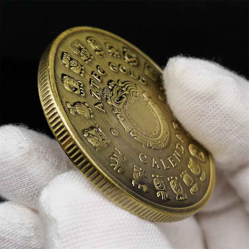 1pc Mayan Qilong Green Bronze Coin Pyramid Lucky Commemorative Medallion