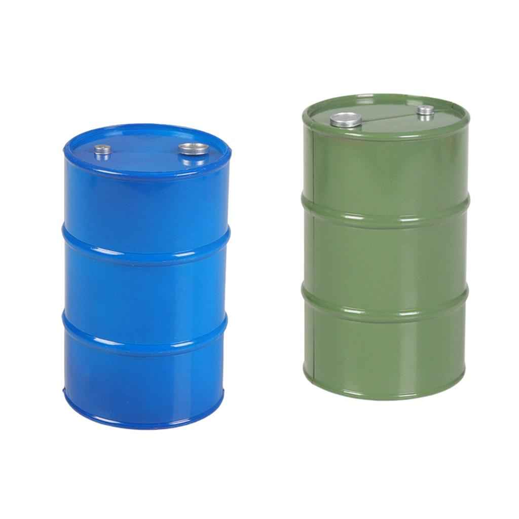 Metal Oil Drum for 1/10 SCX10 90047 CC01 D90 D110 TF2 Traxxas TRX4 KM4 Blue
