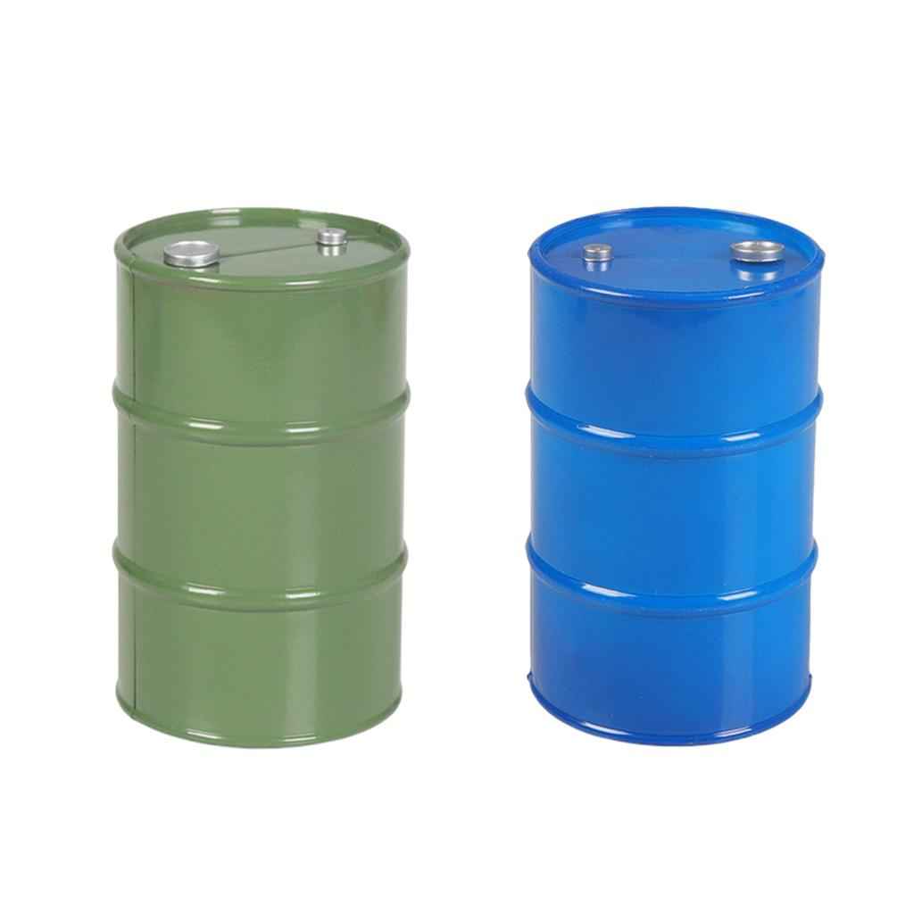Metal Oil Drum for 1/10 SCX10 90047 CC01 D90 D110 TF2 Traxxas TRX4 KM4 Blue