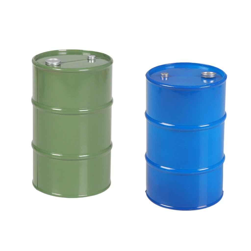Metal Oil Drum for 1/10 SCX10 90047 CC01 D90 D110 TF2 Traxxas TRX4 KM4 Blue