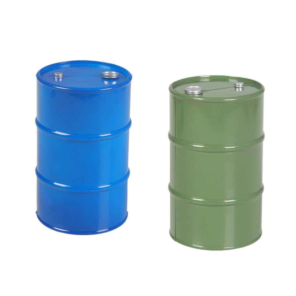 Metal Oil Drum for 1/10 SCX10 90047 CC01 D90 D110 TF2 Traxxas TRX4 KM4 Blue