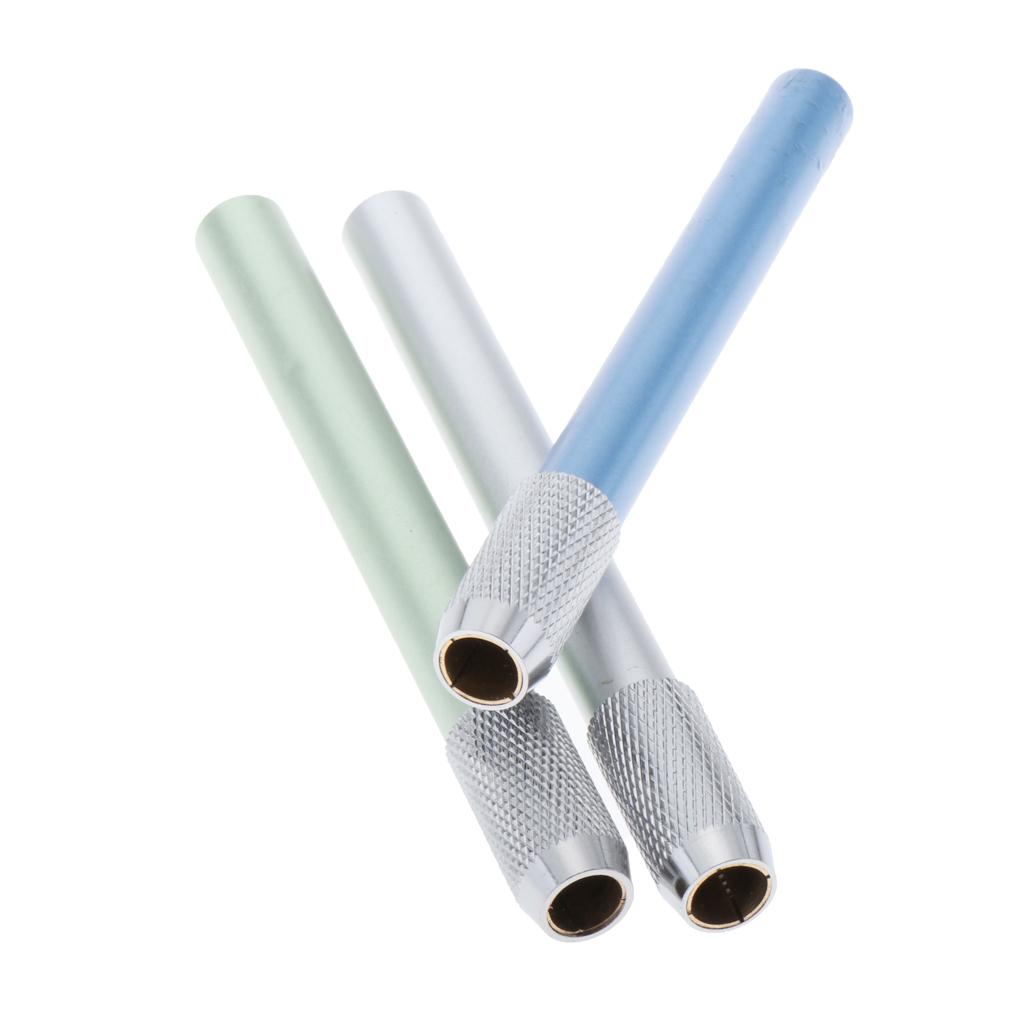 2xAssorted Colors Pencil Lengthener Pencil Extender Holder silver+blue+green
