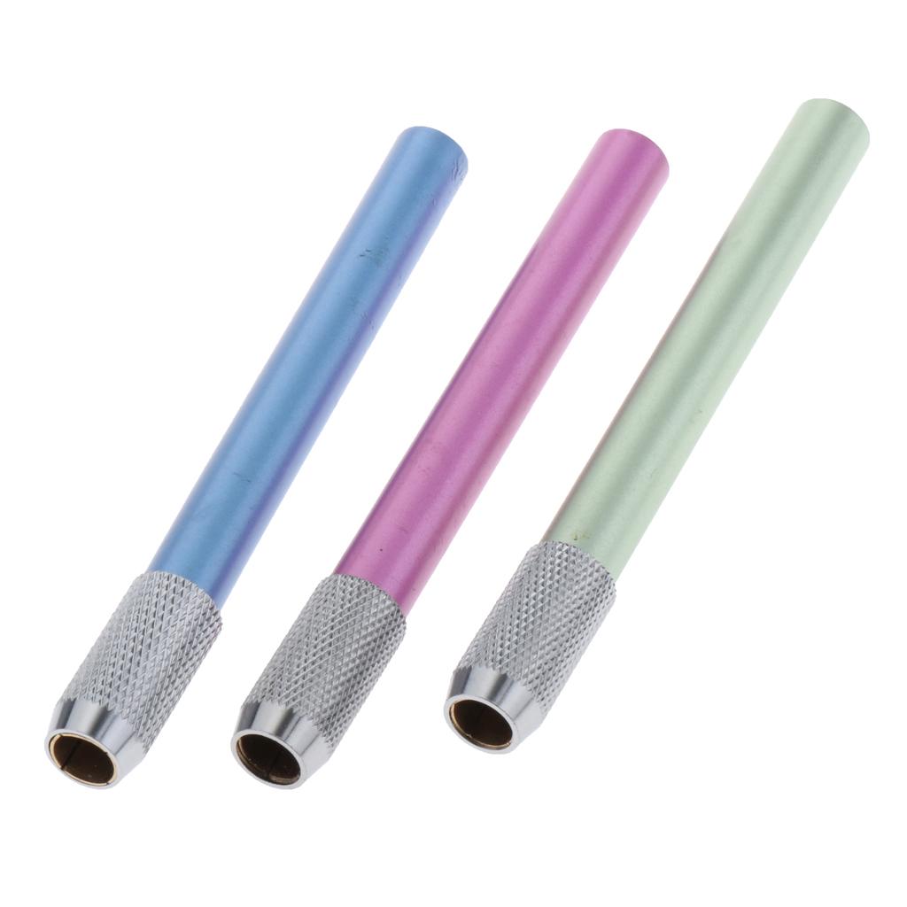 3xAssorted Colors Pencil Lengthener Pencil Extender Holder blue+green+rosy