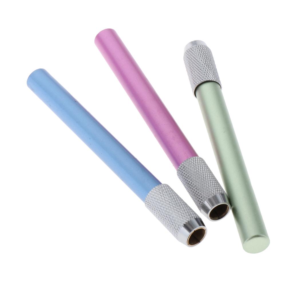 2xAssorted Colors Pencil Lengthener Pencil Extender Holder blue+green+rosy
