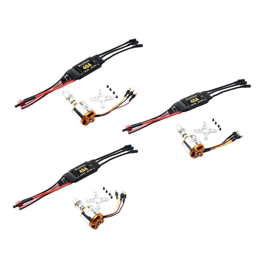 A2217 Brushless Motor 40A ESC With T Plug & 3.5mm Banana Connectors KV1100