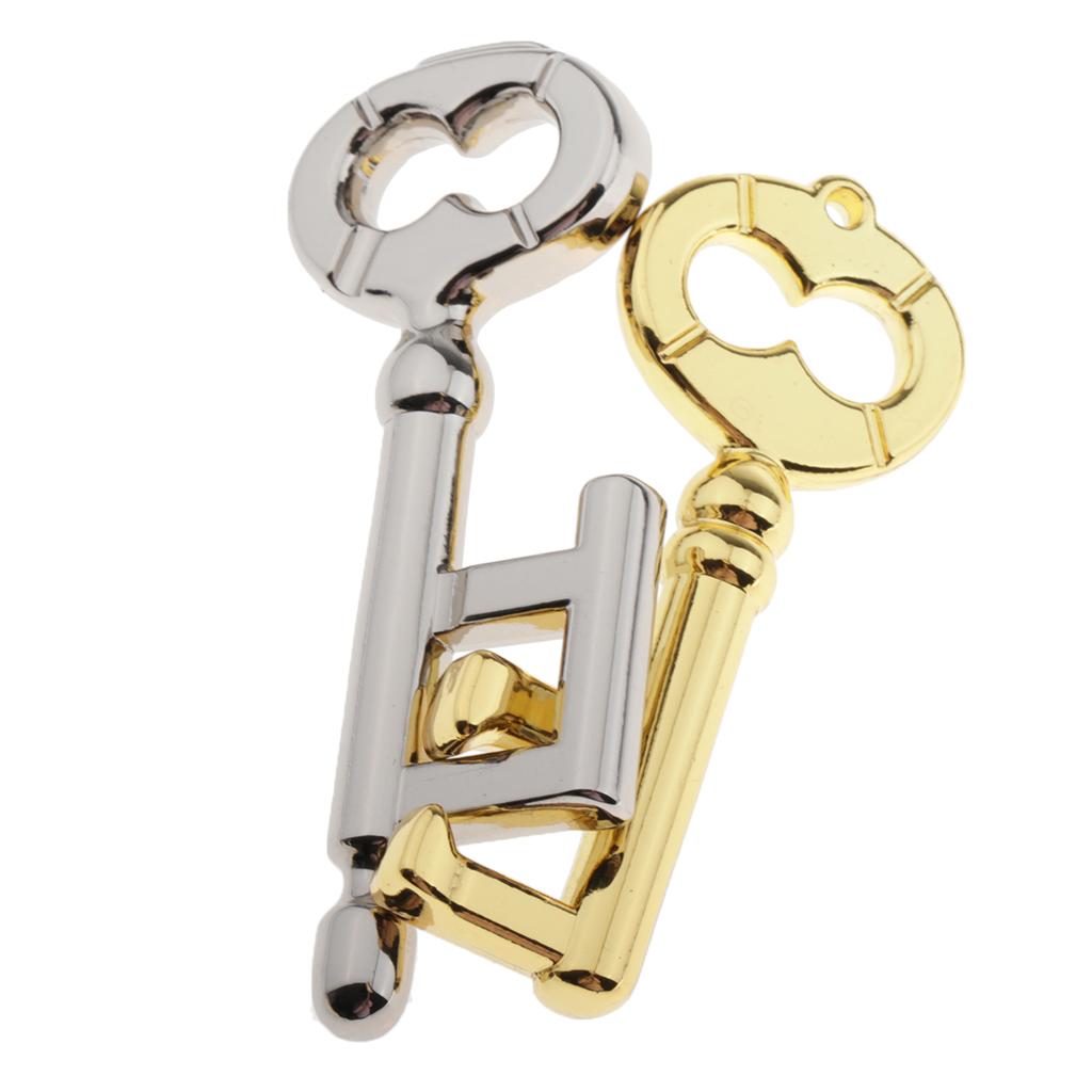 2xZinc Alloy Interlock Keys Puzzles Brain Teaser IQ Test Magic Educational Toy