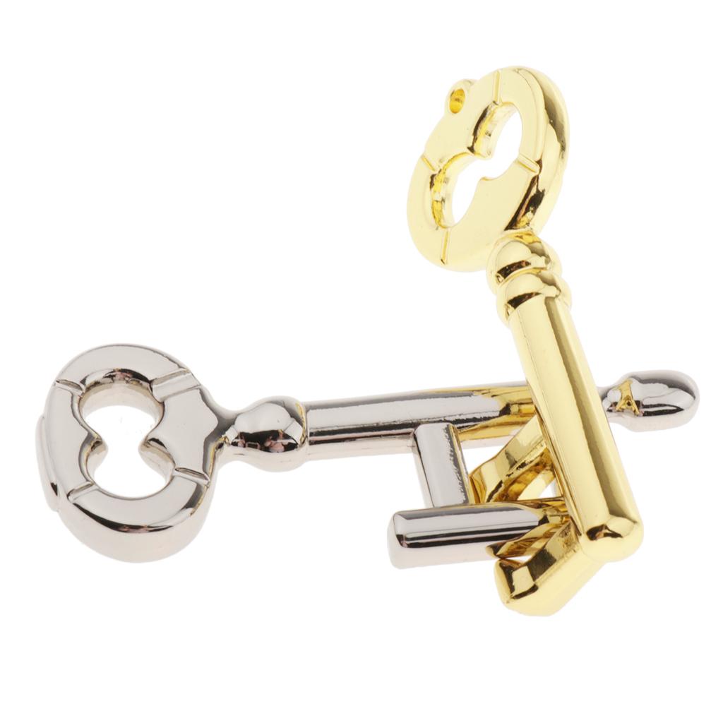2xZinc Alloy Interlock Keys Puzzles Brain Teaser IQ Test Magic Educational Toy