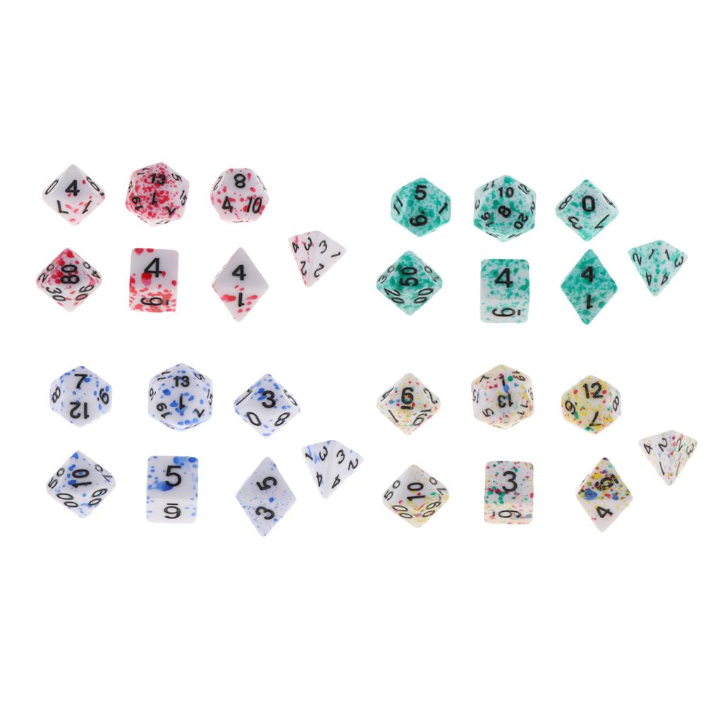 4x7/Set Plastic Polyhedral Dice Set for D&D Dungeons and Dragons Game Toy Style 2