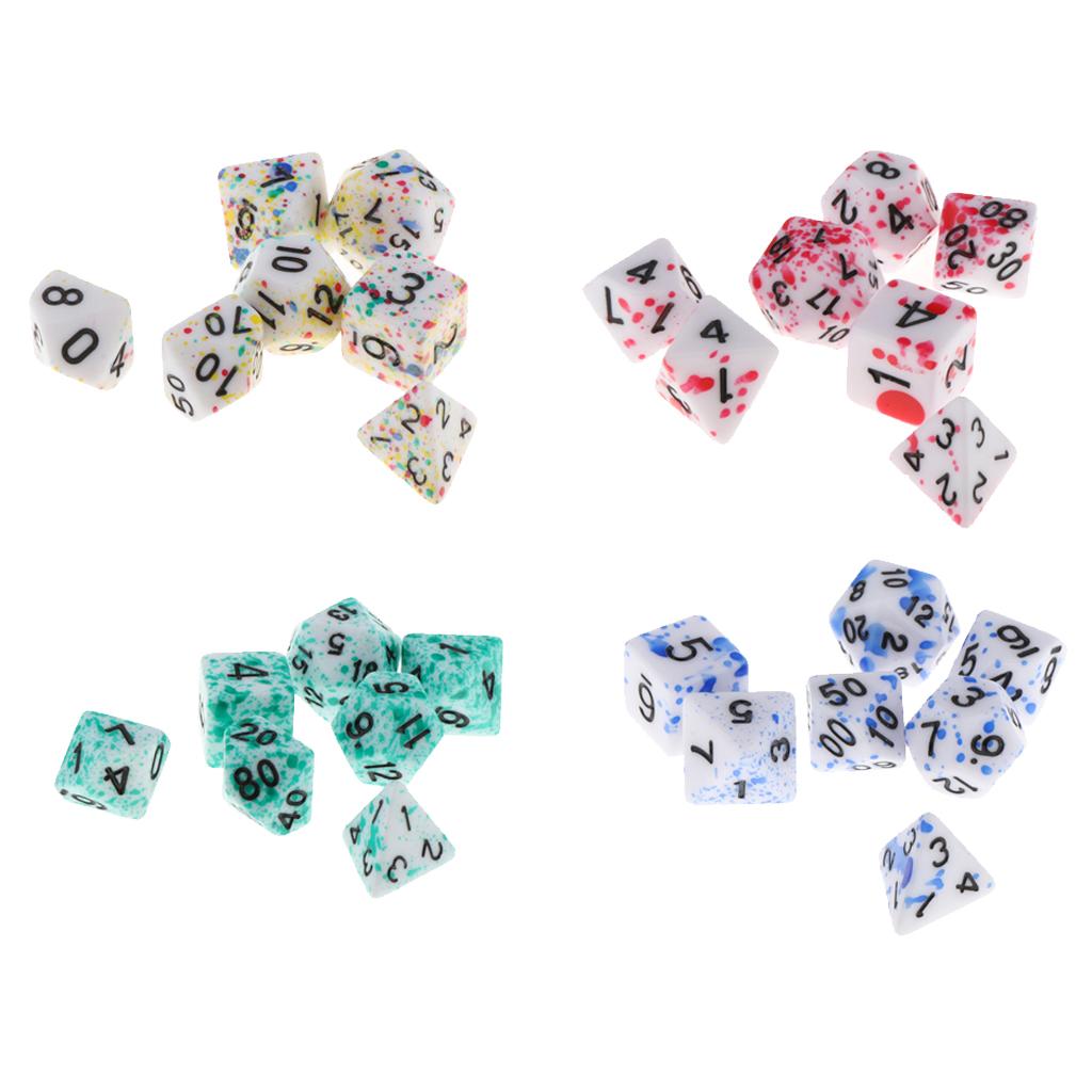 4x7/Set Plastic Polyhedral Dice Set for D&D Dungeons and Dragons Game Toy Style 2