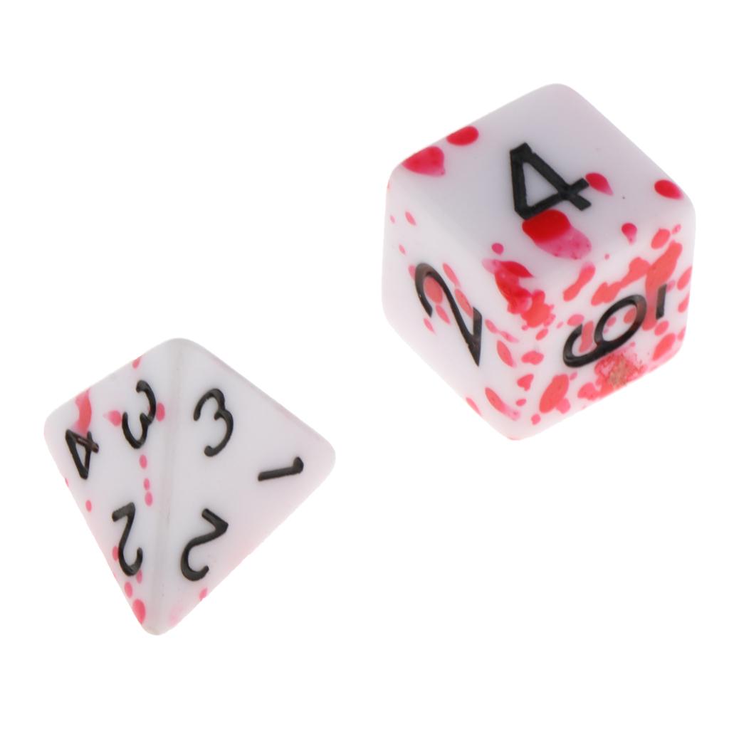 4x7/Set Plastic Polyhedral Dice Set for D&D Dungeons and Dragons Game Toy Style 2