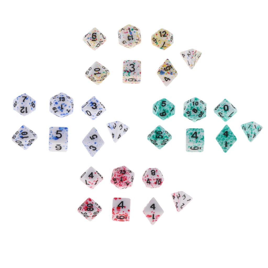 4x7/Set Plastic Polyhedral Dice Set for D&D Dungeons and Dragons Game Toy Style 2