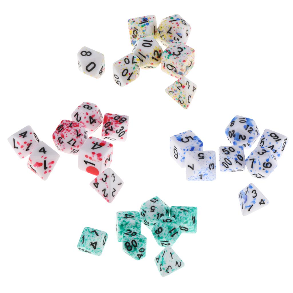 4x7/Set Plastic Polyhedral Dice Set for D&D Dungeons and Dragons Game Toy Style 2