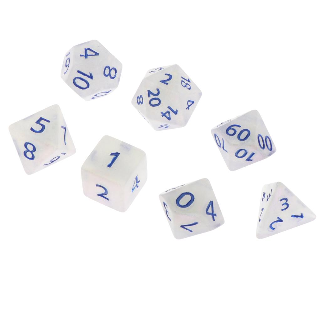 4x7/Set Plastic Polyhedral Dice Set for D&D Dungeons and Dragons Game Toy Style 7