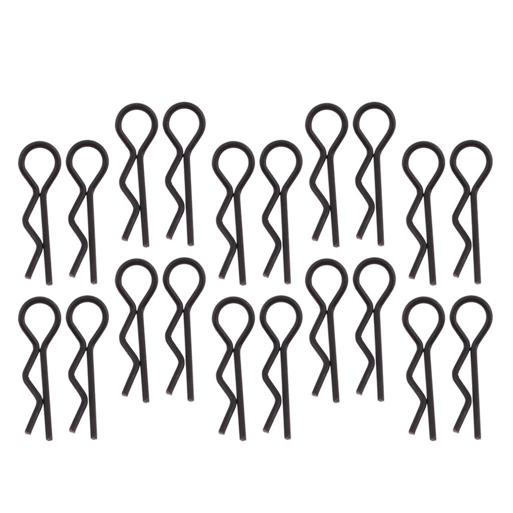 4x20Pcs R-type Body Shell Clip For 1/10 1/12 1/16 RC Crawler Truck Black