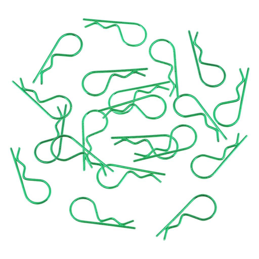 3x20Pcs Metal Large Body Shell Clips Pins For 1/8 1/10 HSP HPI RC Car Green