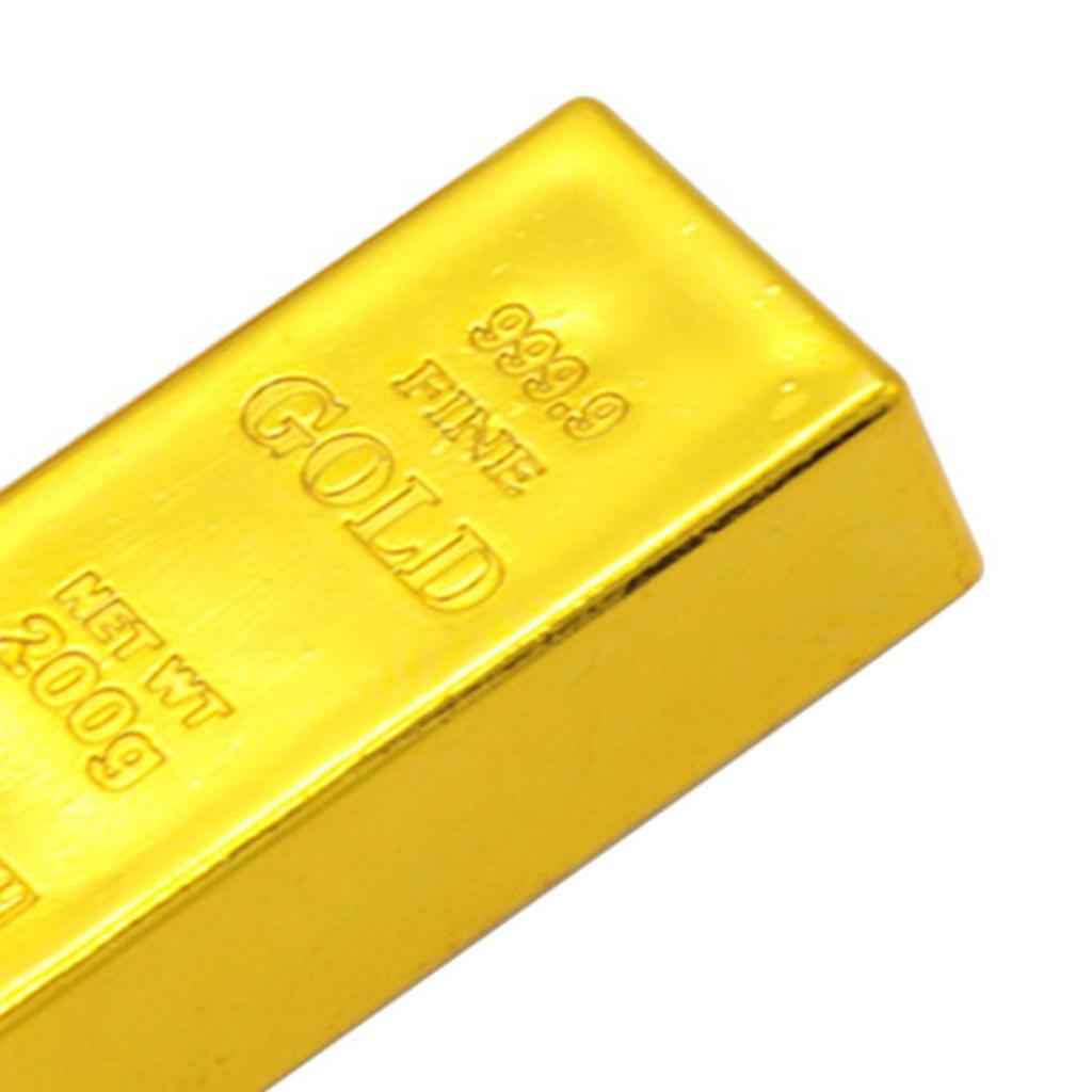 1x Fake Gold Bullion Bar Paperweight Door Stop for Childen Kids Toy Gift