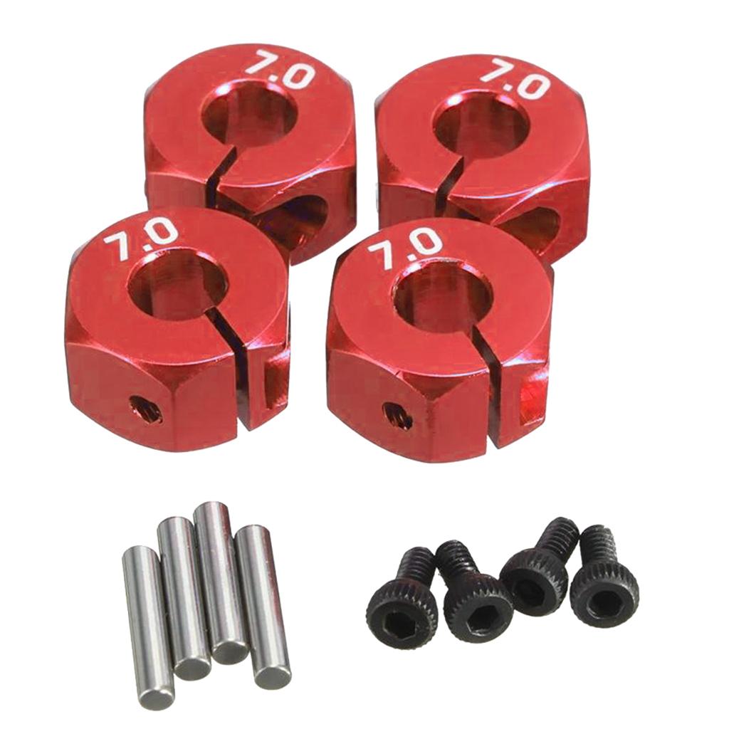2x4X 12mm Wheel Hex Hub Adapter 7mm Thick For RC Car 1/10 Upgrades Red