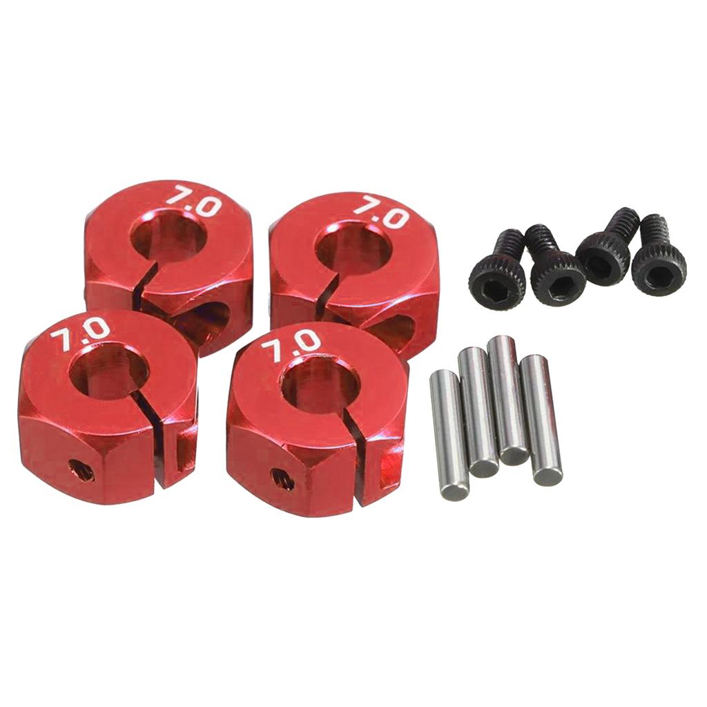 3x4X 12mm Wheel Hex Hub Adapter 7mm Thick For RC Car 1/10 Upgrades Red