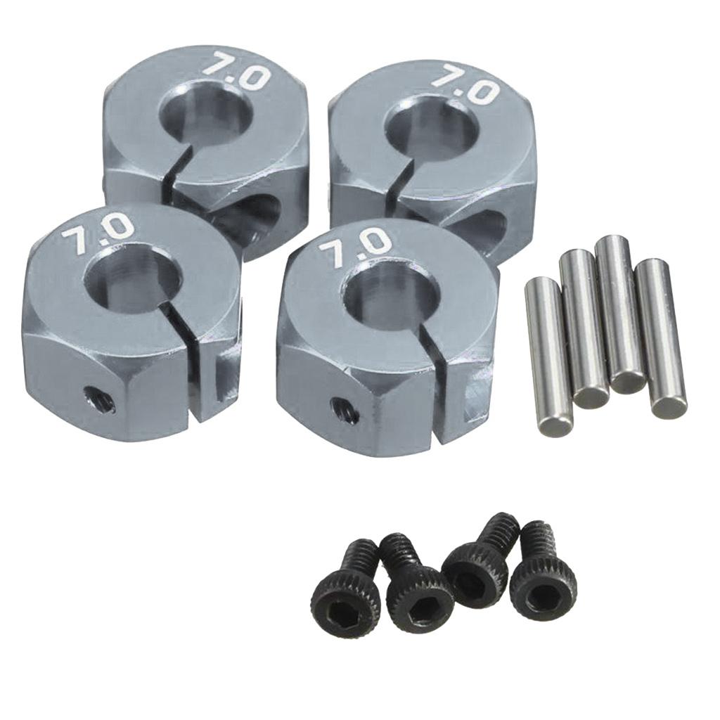 4x4X 12mm Wheel Hex Hub Adapter 7mm Thick For RC Car 1/10 Upgrades Titanium