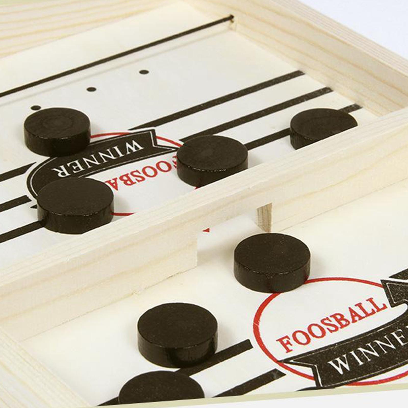 3x10x Fast Sling Puck Game Pieces Wooden Board Hockey Game Piece 2.4x0.7cm