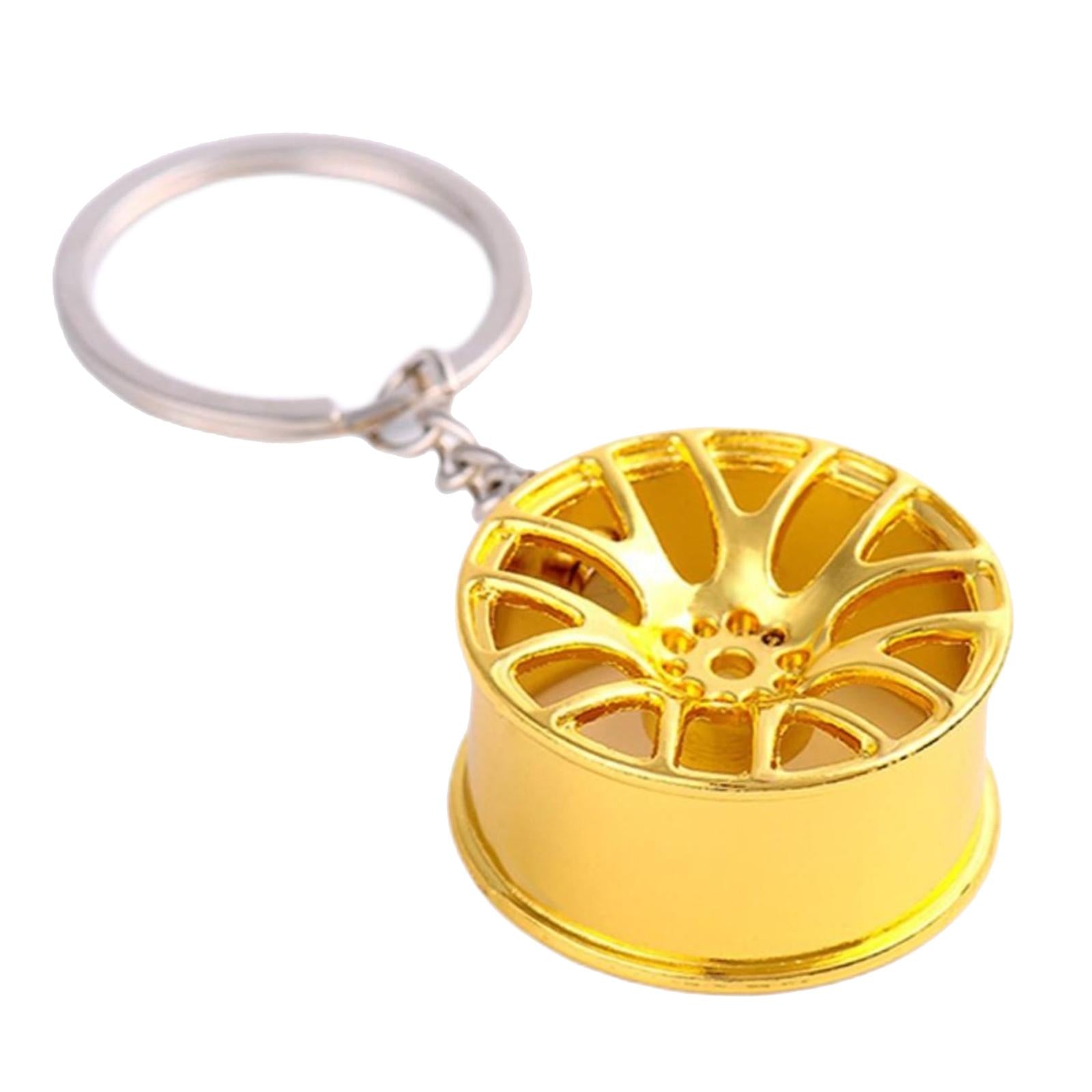 4xWheel Rim Keychain Auto Car Handbag Bag Key Chain Keyring Hanging Gold