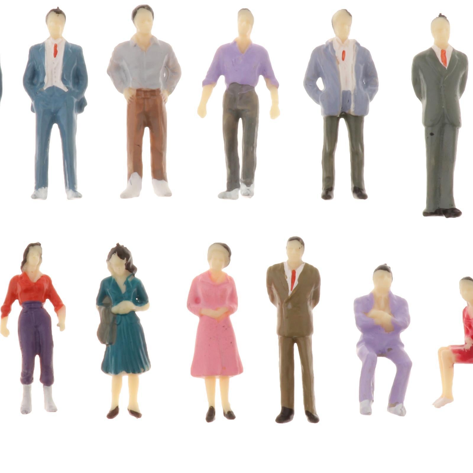 4x13pcs Model Trains 1:50 Painted Figures O SCALE People Standing Seated
