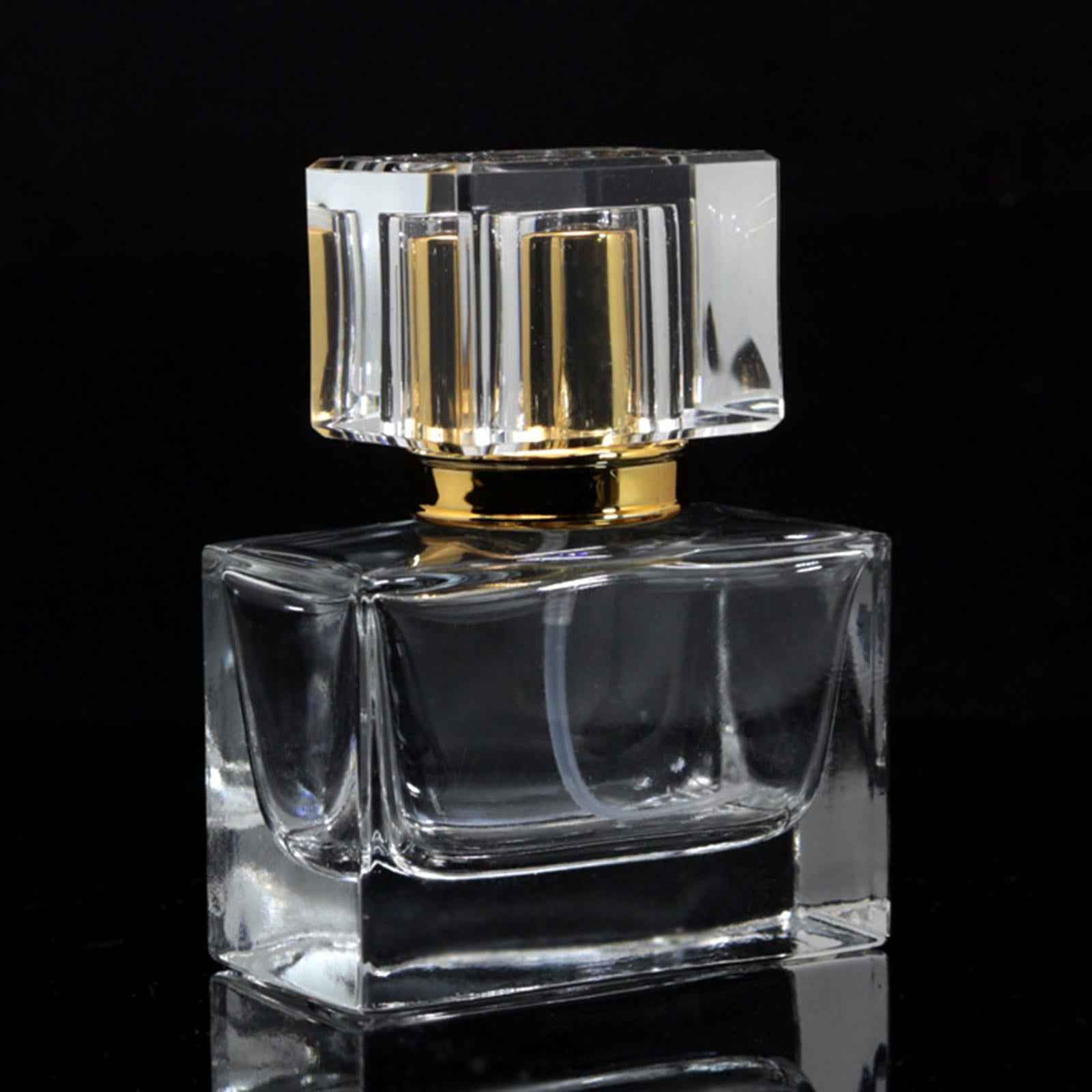 Portable 30ml Square Empty Clear Glass Perfume Sprayer Bottle Atomizer