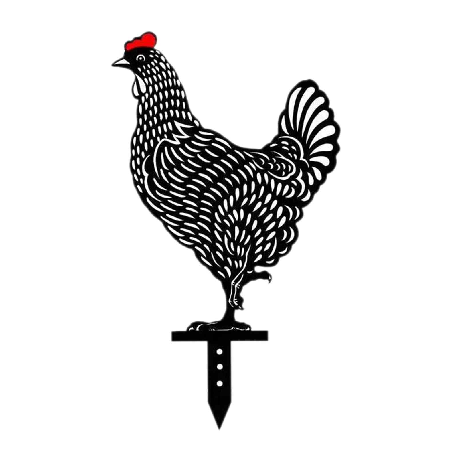 Acrylic Chicken Yard Art Rooster Hen Chicken Yard Stake Garden Floor Decor D