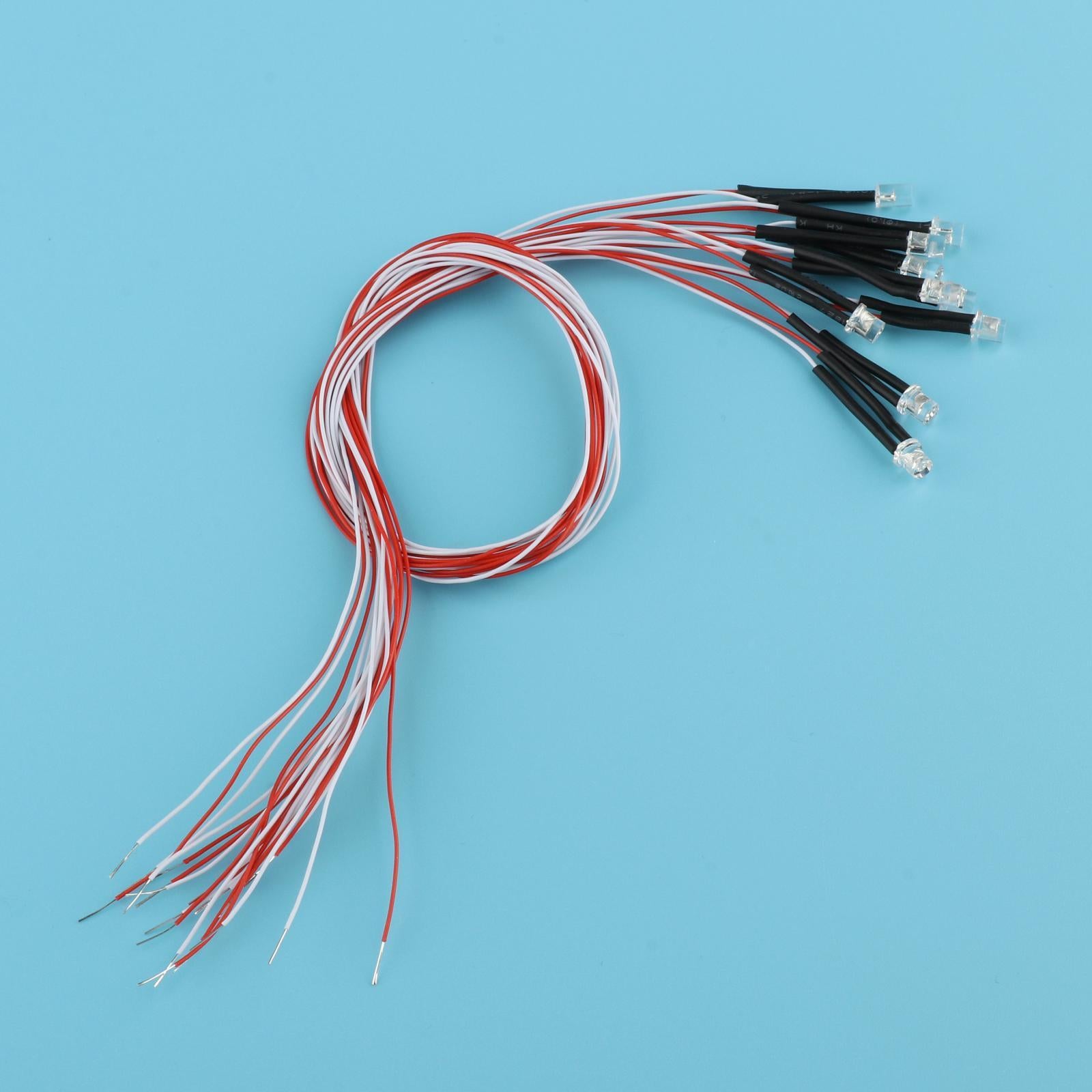2x10PCS Pre-wired 3mm LED Light Bulb Emitting Diodes DC3V Orange