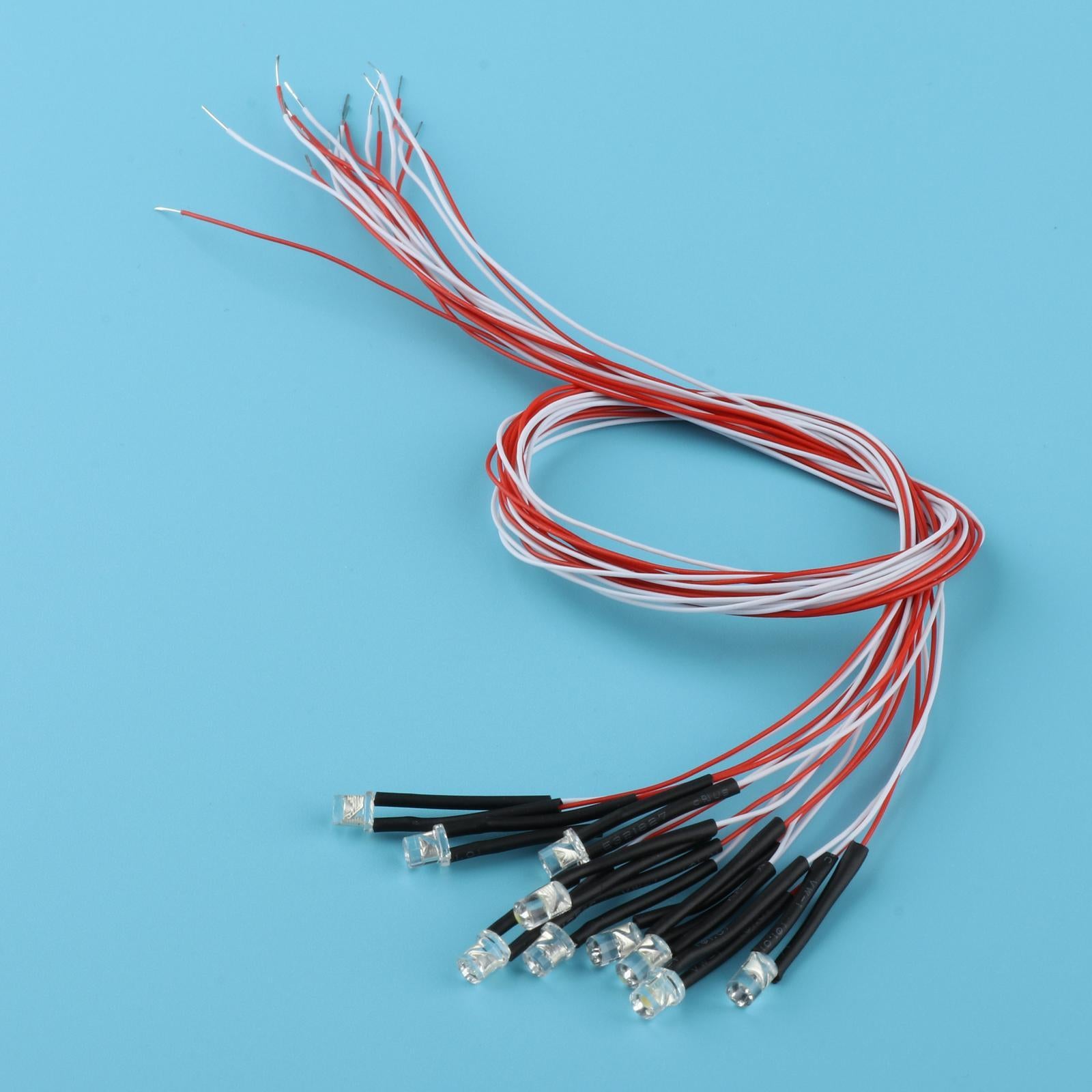 2x10PCS Pre-wired 3mm LED Light Bulb Emitting Diodes DC3V Orange
