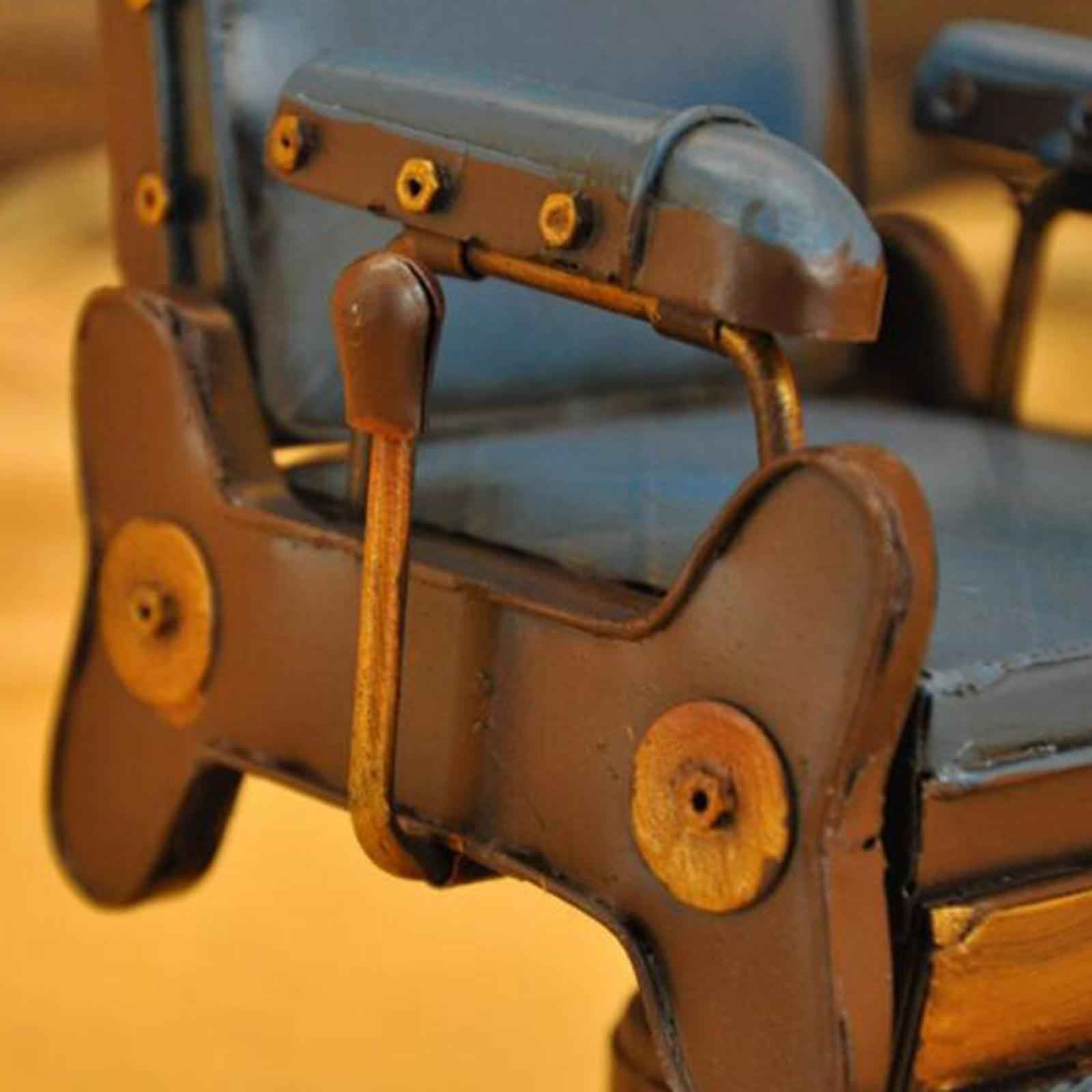 Retro Farmhouse Iron Cast American Style Barbershop Chair Model Decor