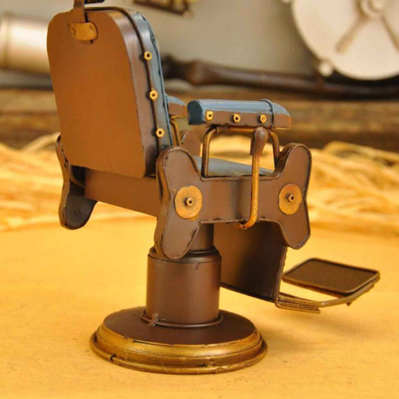 Retro Farmhouse Iron Cast American Style Barbershop Chair Model Decor