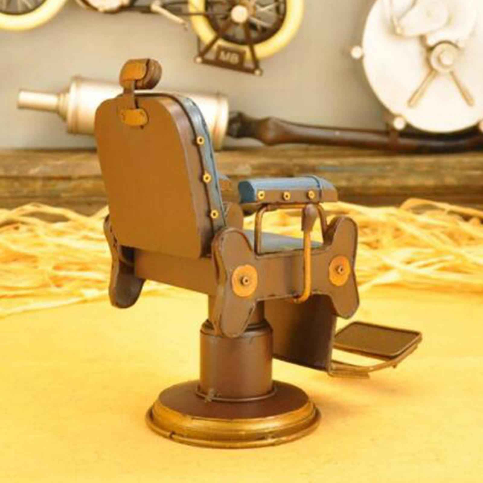 Retro Farmhouse Iron Cast American Style Barbershop Chair Model Decor