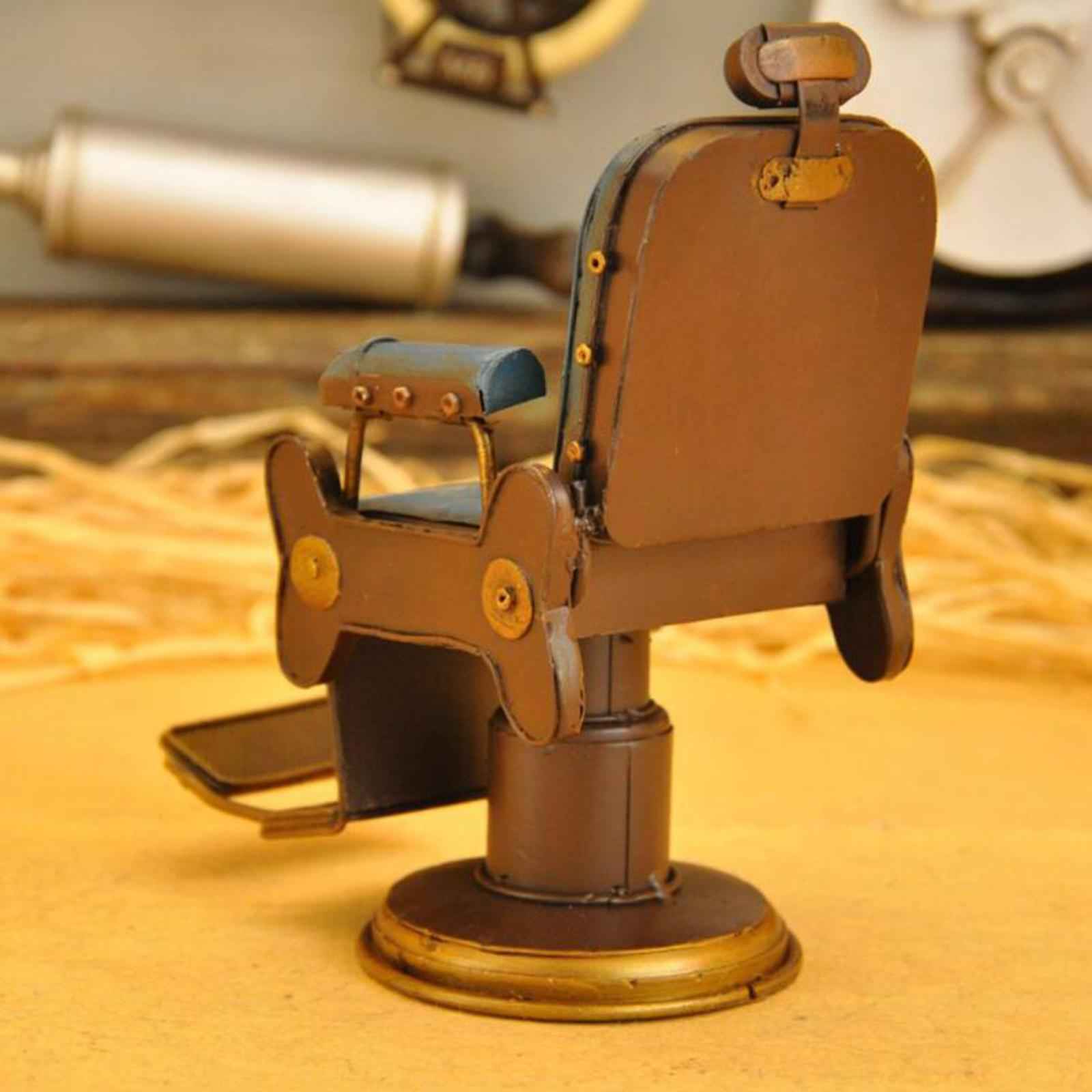 Retro Farmhouse Iron Cast American Style Barbershop Chair Model Decor