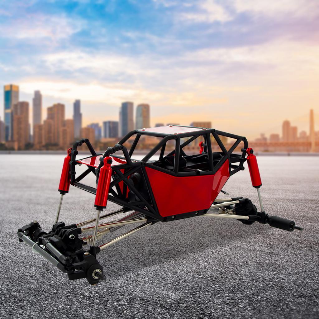 Chassis Tube Roll Cage for Axial SCX10 1/10 RC Crawler Rock Car Hobby Gifts red without wheels