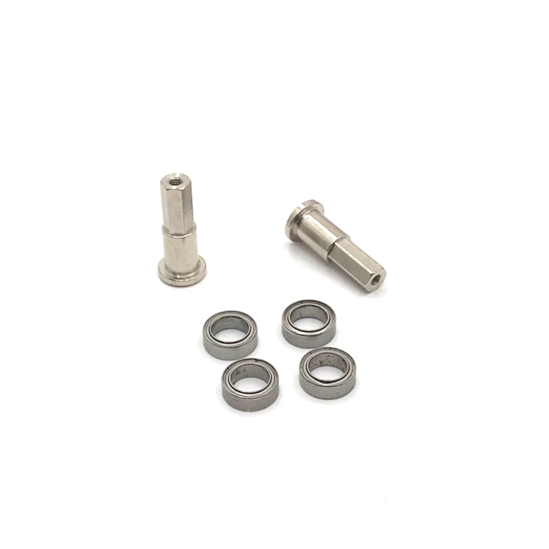4xRC Front Wheel Axle with Bearing for WPL D12 Model Car Replacement  Silver